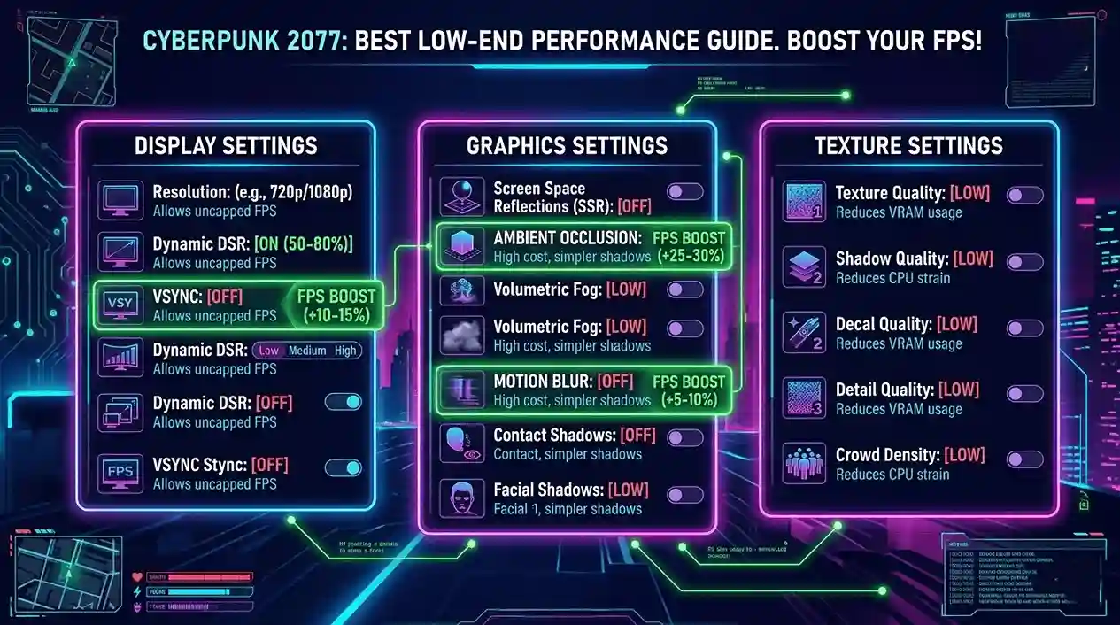 best cyberpunk 2077 settings for low end pc
