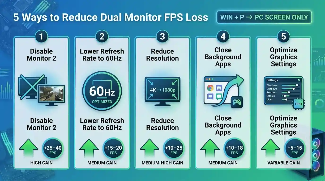 does dual monitor setup affect gaming fps