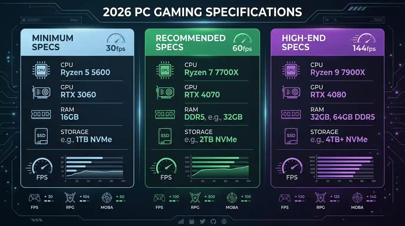 what specs do i need for new releases in 2026